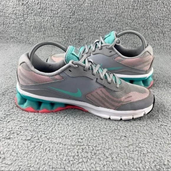 NIKE REAX RUN 9 Shoes Womens 8 Running Training Gray Turquoise Sneakers Lace Up - Picture 8 of 12
